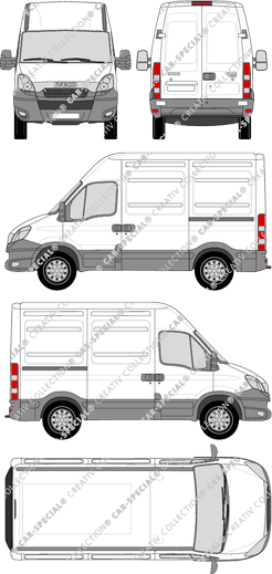 Iveco Daily, van/transporter, H2, 3000, Rear Wing Doors, 2 Sliding Doors (2012)