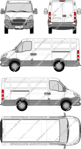 Iveco Daily, van/transporter, H1, 3000L, Rear Wing Doors, 2 Sliding Doors (2012)