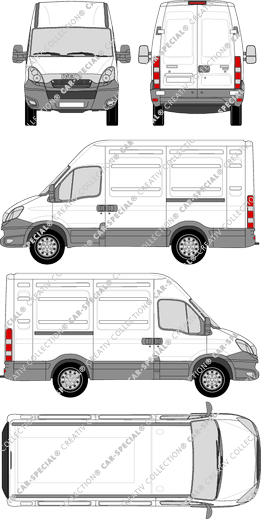Iveco Daily, van/transporter, H2, 3000L, Rear Wing Doors, 2 Sliding Doors (2012)