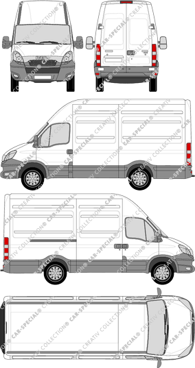 Iveco Daily, furgón, H3, 3300, Rear Wing Doors, 1 Sliding Door (2012)