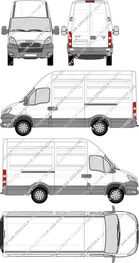 Iveco Daily, furgón, H3, 3300, Rear Wing Doors, 2 Sliding Doors (2012)