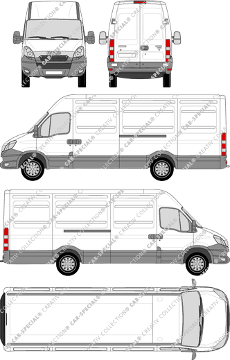 Iveco Daily, van/transporter, H2, 3950, Rear Wing Doors, 2 Sliding Doors (2012)