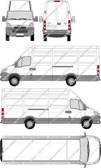 Iveco Daily, furgón, H3, 3950, Rear Wing Doors, 2 Sliding Doors (2012)