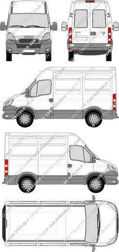 Iveco Daily, furgone, H2, 3000, vitre arrière, Rear Wing Doors (2012)