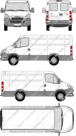 Iveco Daily, furgón, H1, 3000L, ventana de parte trasera, Rear Wing Doors (2012)