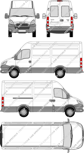 Iveco Daily, van/transporter, H2, 3300, rear window, Rear Wing Doors, 1 Sliding Door (2012)