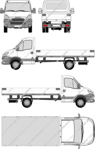 Iveco Daily, catre, 3750, cabina individual (2012)