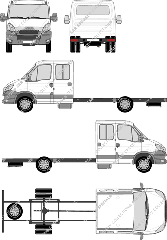 Iveco Daily, Chassis for superstructures, 4350, double cab (2012)