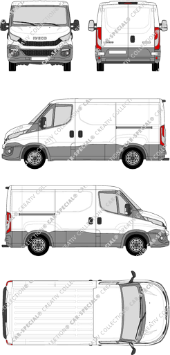 Iveco Daily, van/transporter, roof height 1, wheelbase 3000, 2 Sliding Doors (2014)