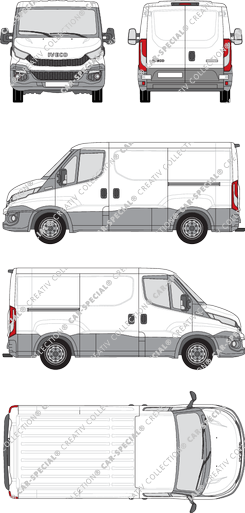 Iveco Daily, furgone, Dachhöhe 1, empattement 3000, 2 Sliding Doors (2014)