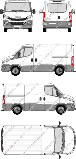 Iveco Daily, Kastenwagen, Dachhöhe 1, Radstand 3000, Heck verglast, 2 Sliding Doors (2014)