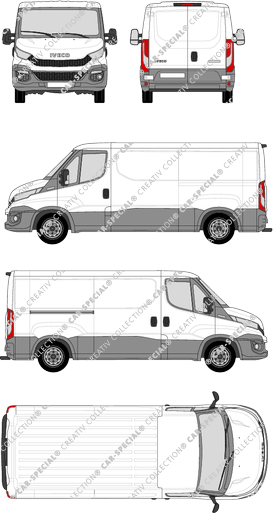 Iveco Daily, Kastenwagen, Dachhöhe 1, Radstand 3520, 1 Sliding Door (2014)