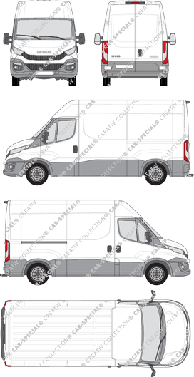 Iveco Daily, Kastenwagen, Dachhöhe 2, Radstand 3520, 1 Sliding Door (2014)