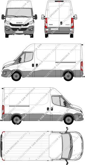 Iveco Daily, furgone, Dachhöhe 2, empattement 3520, 2 Sliding Doors (2014)