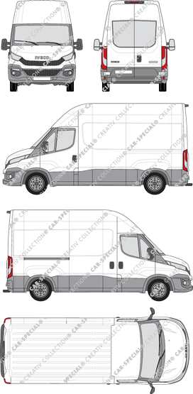 Iveco Daily, Kastenwagen, Dachhöhe 3, Radstand 3520, Heck verglast, 1 Sliding Door (2014)