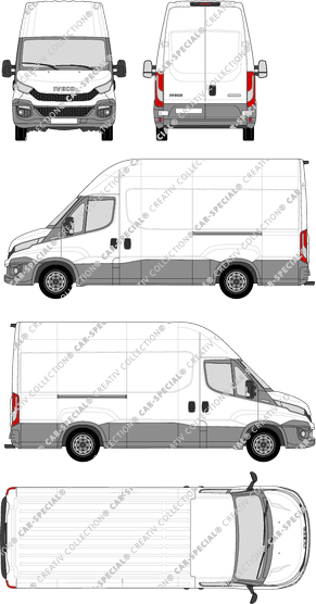 Iveco Daily, furgone, Dachhöhe 3, empattement 3520L, 2 Sliding Doors (2014)