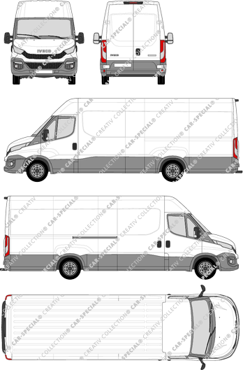 Iveco Daily, furgone, Dachhöhe 2, empattement 4100, 1 Sliding Door (2014)
