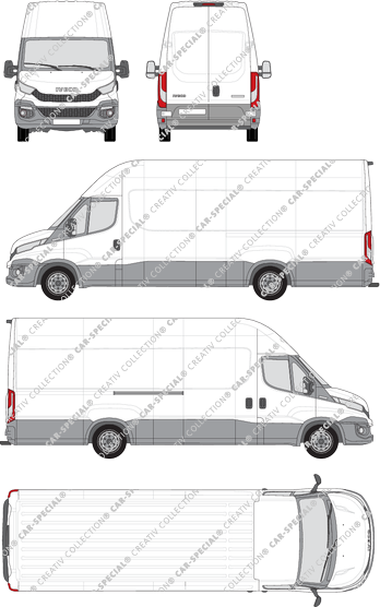 Iveco Daily, furgone, Dachhöhe 3, empattement 4100, 1 Sliding Door (2014)