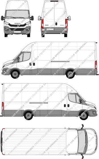 Iveco Daily, furgone, Dachhöhe 3, empattement 4100, 2 Sliding Doors (2014)