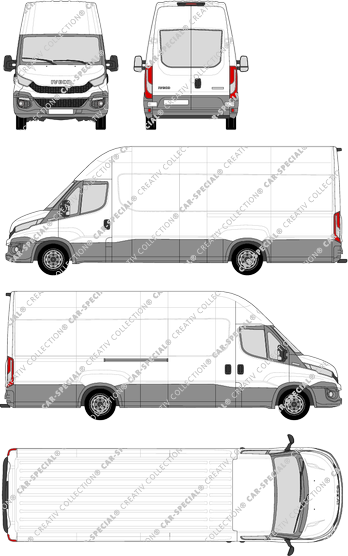 Iveco Daily, furgone, Dachhöhe 3, empattement 4100, vitre arrière, 1 Sliding Door (2014)