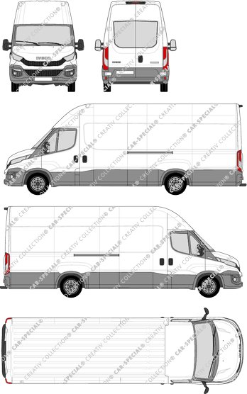 Iveco Daily, furgone, Dachhöhe 3, empattement 4100, vitre arrière, 2 Sliding Doors (2014)