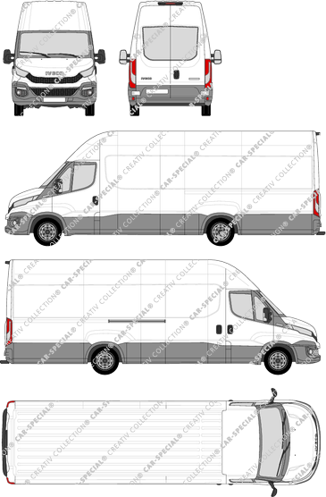 Iveco Daily, furgone, Dachhöhe 3, empattement 4100L, vitre arrière, 1 Sliding Door (2014)