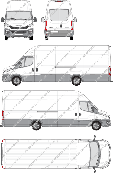 Iveco Daily, furgone, Dachhöhe 3, empattement 4100L, vitre arrière, 2 Sliding Doors (2014)