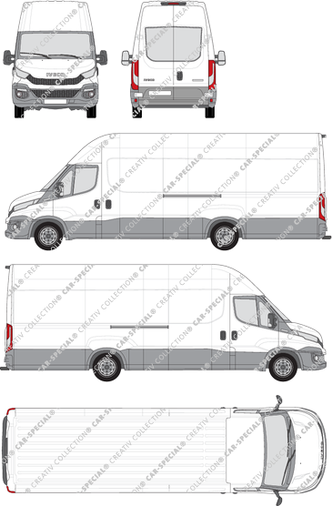 Iveco Daily, Kastenwagen, Dachhöhe 3, Radstand 4100L, Heck verglast, 2 Sliding Doors (2014)