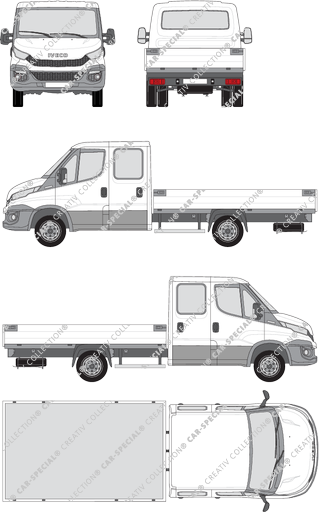 Iveco Daily, platform, wheelbase 3750, double cab (2014)