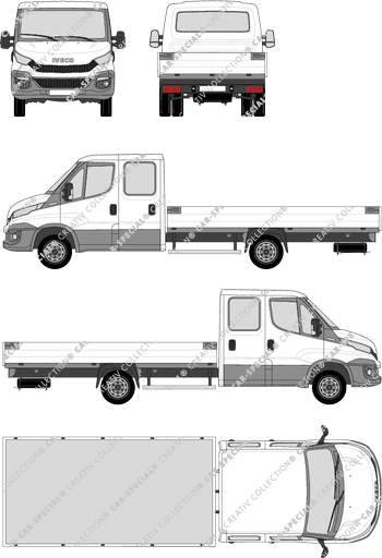 Iveco Daily, platform, wheelbase 4100, double cab (2014)