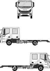 Iveco Eurocargo 1 step, 1 step, Chassis for superstructures, double cab (2016)