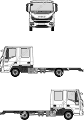 Iveco Eurocargo 1 Einstiegstufe, 1 Stufe, Fahrgestell für Aufbauten, Doppelkabine (2016)