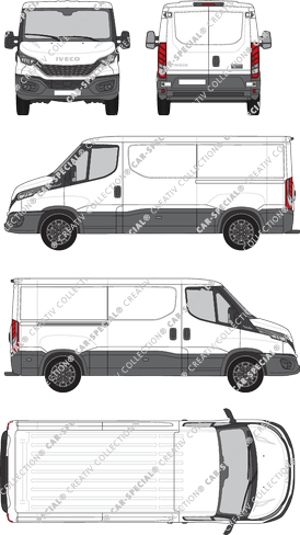 Iveco Daily, van/transporter, roof height 1, wheelbase 3520, Rear Wing Doors, 1 Sliding Door (2021)