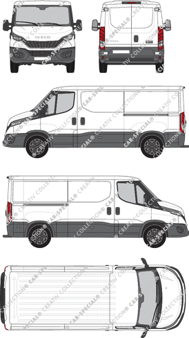 Iveco Daily, Kastenwagen, Dachhöhe 1, Radstand 3520, Rear Wing Doors, 2 Sliding Doors (2021)