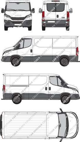 Iveco Daily, Kastenwagen, Dachhöhe 1, Radstand 3520, Heck verglast, Rear Wing Doors, 1 Sliding Door (2021)