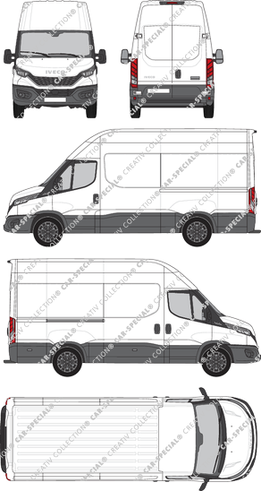 Iveco Daily, van/transporter, roof height 3, wheelbase 3520L, Rear Wing Doors, 1 Sliding Door (2021)