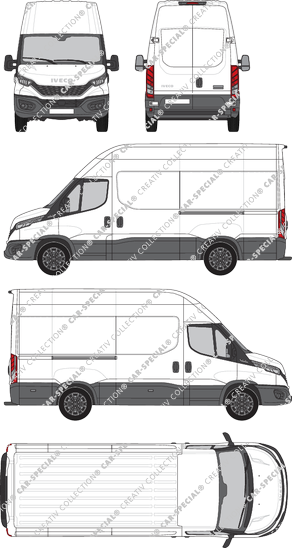 Iveco Daily, furgone, Dachhöhe 3, empattement 3520L, Rear Wing Doors, 2 Sliding Doors (2021)