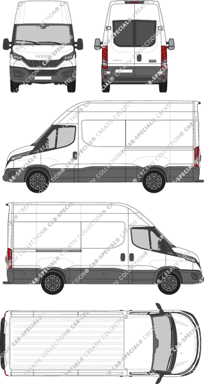 Iveco Daily, van/transporter, roof height 3, wheelbase 3520L, rear window, Rear Wing Doors, 1 Sliding Door (2021)