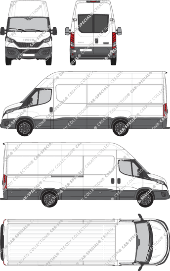 Iveco Daily, Kastenwagen, Dachhöhe 3, Radstand 4100, Heck verglast, Rear Wing Doors, 1 Sliding Door (2021)