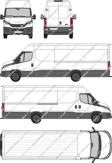 Iveco Daily, furgone, Dachhöhe 2, empattement 4100L, Rear Wing Doors, 1 Sliding Door (2021)