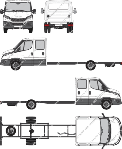 Iveco Daily, Chasis para superestructuras, paso de rueda 5100, cabina doble (2021)