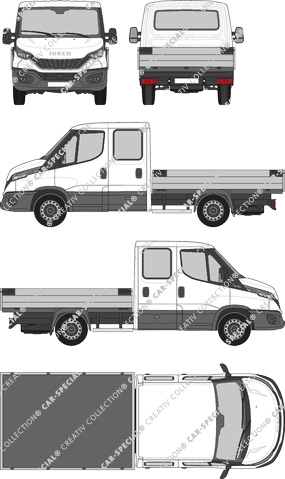 Iveco Daily, platform, wheelbase 3450, double cab (2021)