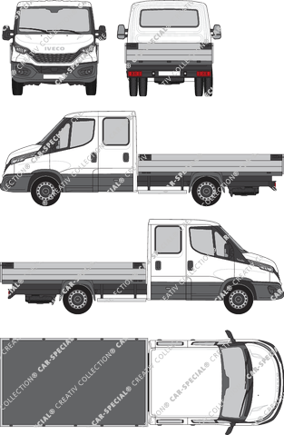 Iveco Daily, platform, wheelbase 3750, double cab (2021)