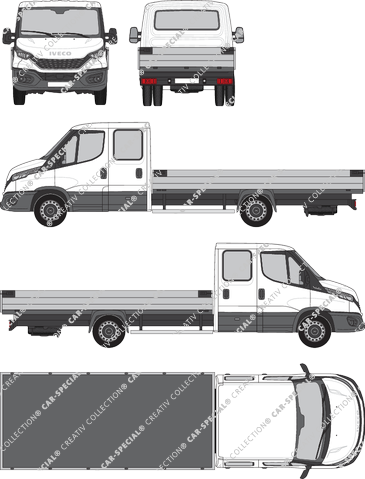 Iveco Daily, platform, wheelbase 4350, double cab (2021)