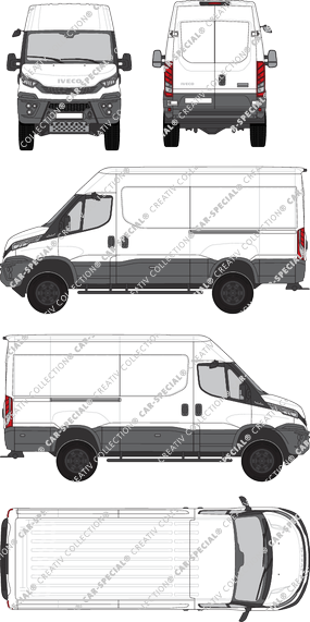 Iveco Daily 4x4, furgone, H2, Radstand 3595L, Rear Wing Doors, 2 Sliding Doors (2021)