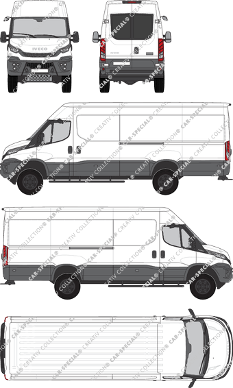 Iveco Daily 4x4, van/transporter, H2, Radstand 4175, rear window, Rear Wing Doors, 2 Sliding Doors (2021)
