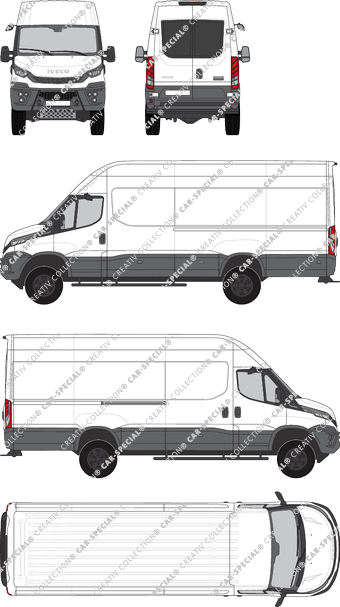 Iveco Daily 4x4, furgone, H3, Radstand 4175, vitre arrière, Rear Wing Doors, 1 Sliding Door (2021)