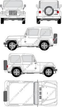 Jeep Wrangler Hard-Top, Hard-Top, combi, 3 Doors