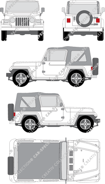 Jeep Wrangler Soft-Top, Soft-Top, Descapotable, 2 Doors