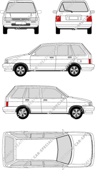 Kia Pride Station wagon, 1986–2000 (Kia_007)